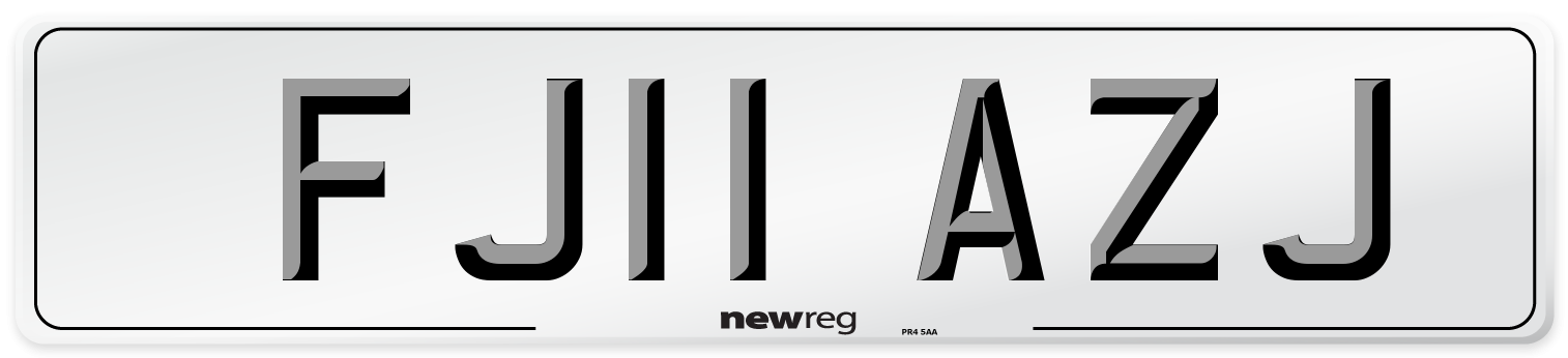 FJ11 AZJ Number Plate from New Reg